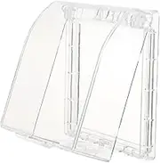 Transparent Flip Waterproof Cover, for Doorbell/Attendance Machine/Socket, Weatherproof, Easy Install - 4.52x3.93x1.77 Inches