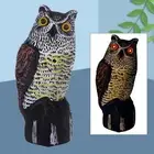 Simulation Solar Power Owl Scare Birds Scarecrow Fake Owl Decoy Vocal Pest