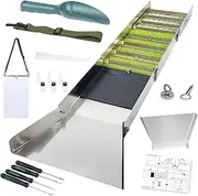 20pc Complete Gold Panning & Prospecting Kit with 50" Folding Sluice Box, Portable Aluminum Alloy Mining Equipment for Adults, Includes Crevice Picks, Magnifier, Magnet, Vials & Accessories