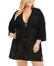 Dotti Plus Size Gypsy Gem Tunic Cove Drawstring Black 1X