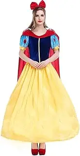 Snow White Princess Long Dress Costume Holloween Fairytale Theme Party Fancy Dress Book Week