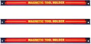 Costway Set of 3 Magnetic Tool Holder Bars, 3 PCS Metal Magnet Tool Strips, Tool Racks, Heavy-Duty Hardware Organizer Set, Measures 46 cm in Length, Space-Saving & Strong with Wall Mounting Screws, Great for Knife, Wrench, Utensils, Garage Workshop Home