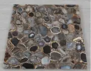 30" Square Shape Gray Agate Stone Coffee Table Top Luxurious Hallway Centertop