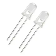 200Pcs Light Emitting Diode,2 Pin Clear Round Head LED(White,5mm,3-3.4V)