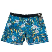 Volcom Mens Beach Bunch 17" Floral Swim Trunks Blue 2XL
