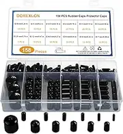 158 PCS Round Rubber End Caps, Vinyl Tube Bolt Cap, Screw Bolt Screw Rubber Thread Protector Caps Cover