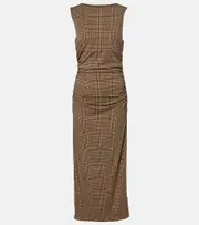 [Veronica Beard] Veronica Beard Charissa checked midi dress AU 16 beige