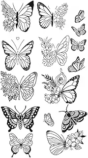 Cool Tattoos,Butterfly HC-BB-856,Butterfly Tattoos,Resilience,Real Tattoo Look,Lasts 1-2 Weeks,Water-Resistant,18 x 11 cm