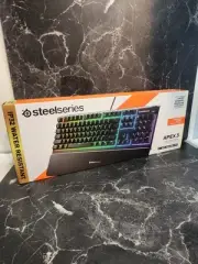 New! SteelSeries Apex 3 RGB Gaming Keyboard 10-Zone RGB IP32 Water Resistant....