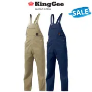 SALE KingGee Bib and Brace Drill Overall Classic Adjustable Strap Work K02010