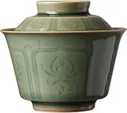 XIALON 140ml Hand Carved Ceramics Gaiwan Tureen Kung Fu Tea Ceremony Coffee Cup Tea Bowl
