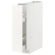 METOD / MAXIMERA base cabinet/pull-out int fittings, white/Vallstena white, 20x60x80 cm