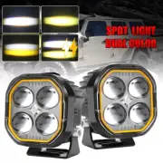 2X 2" 80W LED Work Light Spot Pods Bar Driving Amber Fog Lamp Offroad Truck 4WD