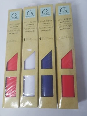 Crafters Square Vinyl Paper Red, White, Blue, Glossy 12'x48' DIY Holiday Crafts