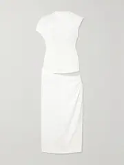 [Christopher Esber] Christopher Esber - Fusion Cutout Ribbed Stretch-jersey And Faille Midi Dress - White - UK 6 UK 6 White