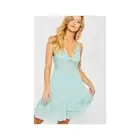 Summer Dress Lace Decolletage Scalloped crochet bust Frock like flare Cool Mint