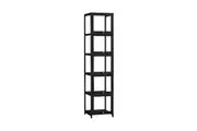 ZUNI 5-Tier Display Cabinet Storage Flip-Top Shelves Stand Rack Bookcase Black