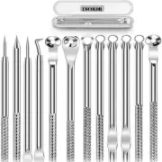 Pimple Remover Tool Kit Blackhead Extractor Comedone Acne Spot Popper 12 Heads
