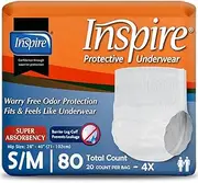 Inspire Adult Diaper Incontinence Underwear, Small/Medium, 80 count