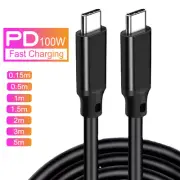 PD 100W 5A USB C to Type C USB3.2 Data Charger Cable Fast Charging 2M 3M 5M Long