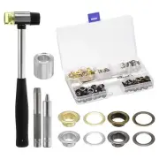 Grommet Eyelet Kit 200pcs 8mm Inner Dia with Tool, Gold,Silver,Gunmetal,Bronze