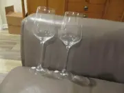 wine glass set 2 pc. wine enthusiastic mark very elegant.(8) 9 7/8"