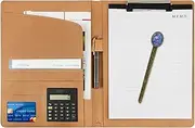 YHNNH， File Clipboard, Conference Writing Pad Refillable Notepad, Job Interview Document Card Organizer with Calculator & Pen Loop