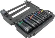 Klein Tools 2-in-1 SAE Impact Socket Set 6pc 12pt Deep 1/2" Drive w/ Tool Case