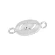 Sterling Silver Heavy Duty Magnetic Necklace Bracelet Oval Clasp #99796