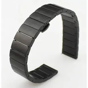 華為B3/B5表帶華為表帶16mm18mm壹珠表帶竹節表帶替換腕帶 不銹鋼蝴蝶扣表帶適用於Huawei B5智慧手環