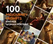 100 Vintage Woman MIdjourney Prompts, Midjourney Woman Portrai