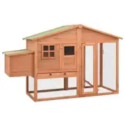 Chicken Coop With Nest Box Small Animal Wooden Cage Rabbit House Tilting Roof