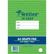 Writer 7 Holes Graph Pad 50 Leaves A4 (10mm Squares)