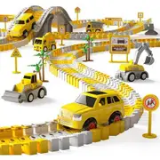 Construction Race Tracks for Toddlers, Construction Car Parts and Flexible Play Set to Create an Engineering Gift for Kids
