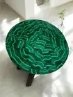 24" Exquisite Green Malachite Coffee Table Luxury Gemstone-Inspired Design Decor