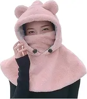 [Generic] Plaid Hunting Hat Plush Headgear Hat Cold-Proof Face Hats Riding Outdoor Mask Bib Solid Warm Hat Mad Hat Wool