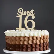 Wooden 'Sweet 16' Birthday Cake Topper