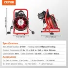 50FT Manual Drain Cleaner Machine Auger with 4 Cutters Half Inch Tool