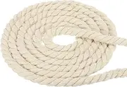 uxcell 1/2 Inch x 100 Feet Natural Twisted Cotton Rope 3 Strand Strong Thick Cotton Rope Tug of War Rope for Railings Crafts Home Decor, White