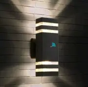 Tewei Black Dusk To Dawn Energy Saving LED Induction Wall Light - Set Of 2