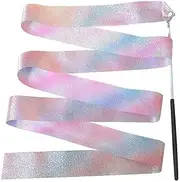 2/4m Flashing Star Gymnastic Ribbons Dance Ribbon Rhythmic Rainbow Gymnastics Twirling Stick T1i2 Training Rod Streamer Ball