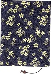 DIYEAH Hand Made Book Sleeve Decorative Book Protector for School and Home Stylish Ornamental Cloth Cover Cherry Blossom Design for Hardcovers and