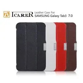 *PHONE寶*ICARER SAMSUNG Galaxy Tab3 7.0 T2100 T2110 WIFI版 3G版 三折可站立 磁扣側掀真皮皮套