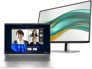 HP EliteBook 865 16 inch G11 Business Laptop, Silver + HP Series 5 Pro 23.8 inch FHD Monitor - 524pf