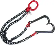 Obstacle car 4T/5T Transport Tow Chain - Obstacle Car Transport Tow Chain, Wrecker Recovery, Transport Hauling Load Package - G80 Manganese Steel, Transport Chains With Grab Hooks On Ends Breakdown Br