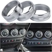 (Silver) - Danti 3pcs Audio Air Conditioning Button Cover Decoration Twist Switch Ring Trim for Jeep Wrangler JK JKU Compass Patriot 2011-2016(Silver)