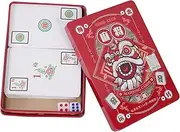 LOPUNER Chinese Mahjong Game Cards Set 144 Tiles Lightweight Portable Kit Great for Parties Travel Camping Family Fun