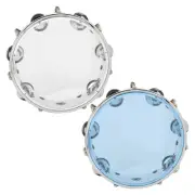 MBAT Tambourine Adjustable Tone Double Row Jingle Bells Handheld Drum Percus HR6