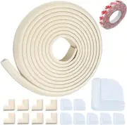 18PCS Baby Proofing Edge Protector(Roll*5M+8 Foam Corner Guards+8 Clear Corner P