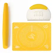 Silicone Kneading Pad Rolling Pin Stainless Steel Scale Cutter